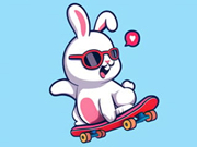 Coloring Book: Rabbit Skateboard